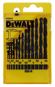 Zestaw wierte do metalu DeWalt HSS-R DIN 338 1.5-6.5 mm - 13 szt.
