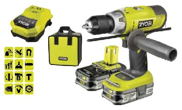 Akumulatorowa wiertarko-wkrtarka udarowa Ryobi LCDI18022 (18V/1.5Ah)