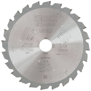 Pia tarczowa DeWalt Tarcza do drewna EXTREME 216X30mm 24T