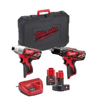 Zestaw narzędzi akumulatorowych. Milwaukee M12 BPP2B-421C