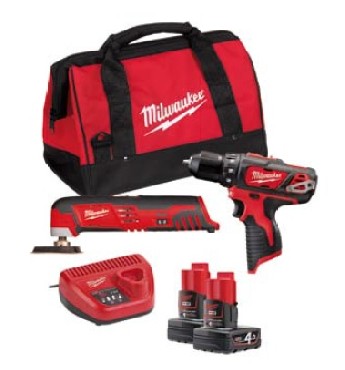 Zestaw narzędzi akumulatorowych. Milwaukee M12 BPP2D-402B