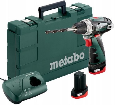 Akumulatorowa wiertarko-wkrtarka Metabo PowerMaxx BS Basic w walizce + 2 akumulatory Li-Power 12V/2.0Ah