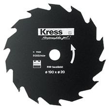 Tarcza tnąca Kress do pilarki ręcznej 14 zębów HM 190X20 mm