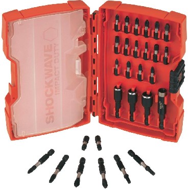 Zestaw mieszany Milwaukee Zestaw bitw i nasadek Shockwave 28 szt.
