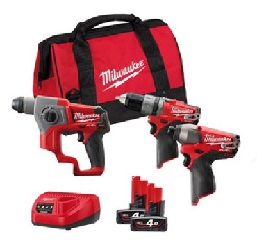 Zestaw narzdzi akumulatorowych. Milwaukee M12 SET3D-402B