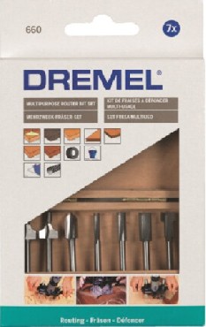 Osprzt do frezarek Dremel Zestaw frezw do drewna (chwyt 3.2 mm) 7 sztuk