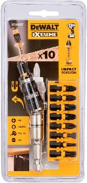 Zestaw bitw DeWalt Bity PH/PZ/SL/T EXTREME + adapter ktowy - 10 sztuk