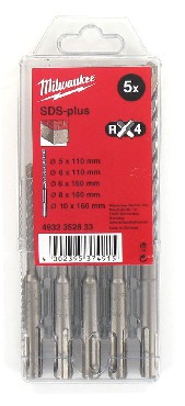 Zestaw wierte do motw SDS-plus Milwaukee Wierta SDS Plus RX4 - 5 szt