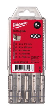 Zestaw wierte do motw SDS-plus Milwaukee Wierta SDS Plus RX4 - 5 szt.