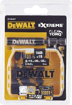 Zestaw bitw DeWalt TIC TAC /ToughCase+ /TSTAK - bity PZ/T 25mm EXTREME FlexTORQ - 15 sztuk + adapter magnetyczny