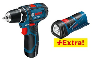 Akumulatorowa wiertarko-wkrtarka Bosch GSR 10.8-2-LI + GLI PowerLED