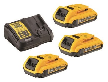 Zestaw startowy DeWalt 3 akumulatory 18V/2.0Ah + ładowarka
