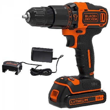 Akumulatorowa wiertarko-wkrtarka udarowa Black&Decker BDCHD18 - akumulator 18V/1.5Ah