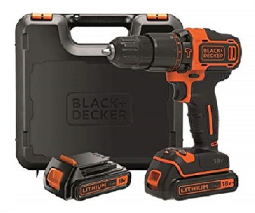 Akumulatorowa wiertarko-wkrtarka udarowa Black&Decker BDCHD18KB  - 2 akumulatory 18V/1.5Ah