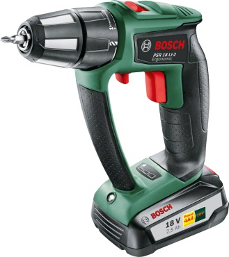 Akumulatorowa wiertarko-wkrętarka Bosch PSR 18 LI-2 Ergonomic / 1x 2.5Ah