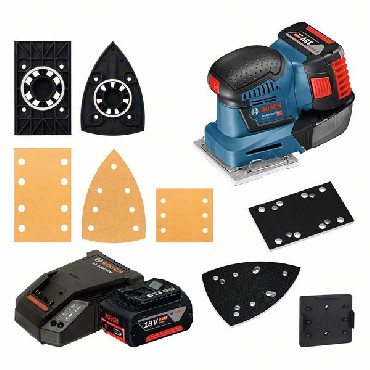 Akumulatorowa szlifierka oscylacyjna Bosch GSS 18 V-10 - 2 akumulatory 18V/5.0Ah