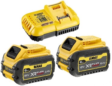 Zestaw startowy DeWalt 2 akumulatory FLEXVOLT 18-54V/6.0-2.0Ah + szybka adowarka 8A