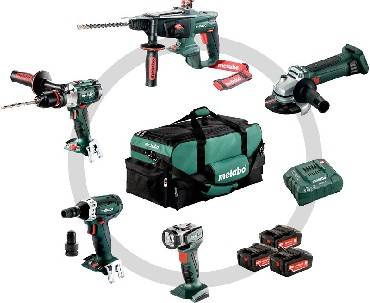 Zestaw Combo - klasa 18 V Metabo Combo 5.1 18 V 3x Li-Ion SB+KHA+W+SSW+ULA