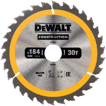 Pia tarczowa DeWalt Tarcza do drewna CONSTRUCTION 184x30mm 30T (AC)