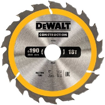 Pia tarczowa DeWalt Tarcza do drewna CONSTRUCTION 190x30mm 18T (AC)