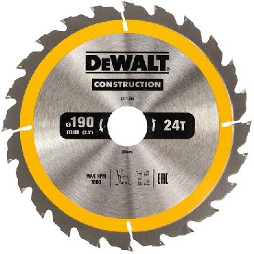 Pia tarczowa DeWalt Tarcza do drewna CONSTRUCTION 190x30mm 24T (AC)