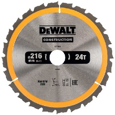 Pia tarczowa DeWalt Tarcza do drewna CONSTRUCTION 216x30mm 24T