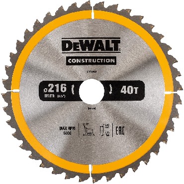 Pia tarczowa DeWalt Tarcza do drewna CONSTRUCTION 216x30mm 40T