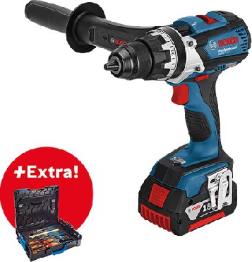 Akumulatorowa wiertarko-wkrtarka Bosch GSR 18 VE-EC / 2x 5.0 Ah + L-BOXX