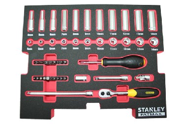 Zestaw nasadek Stanley Zestaw kluczy nasadowych do T-STACK 1/4 cala - 48 sztuk