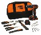 Akumulatorowa wiertarko-wkrtarka Black&Decker BDCDC18HTSA - akumulator 18V/1.5Ah + 20 akcesoriw