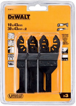 Osprzt do narzdzia wielofunkcyjnego DeWalt Zestaw 3 brzeszczotw - Drewno/Gwodzie/G-K/PVC