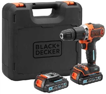 Akumulatorowa wiertarko-wkrtarka udarowa Black&Decker BDCHD18KBST - 2 akumulatory 18V/1.5Ah USB Bluetooth