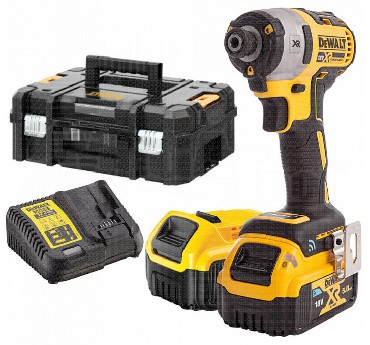 Akumulatorowa zakrtarka udarowa DeWalt DCF888P2B BRUSHLESS XR Tool Connect/Bluetooth - 2 akumulatory 18V/5.0Ah