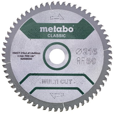 Pia tarczowa Metabo Multi classic HW/CT 216x2.4/1.8x30 Z60 FZ/TZ 5 ujemny
