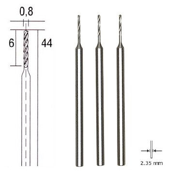 Zestaw wierte Proxxon Wierta ze stali wolframowo-wanadowej 0.8 mm