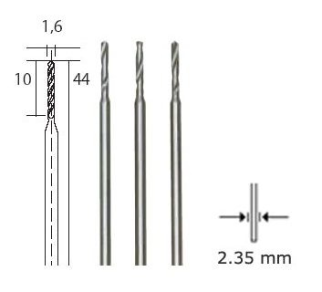 Zestaw wierte Proxxon Wierta ze stali wolframowo-wanadowej 1.6 mm