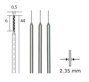 Zestaw wierte Proxxon Wierta ze stali wolframowo-wanadowej 0.5 mm