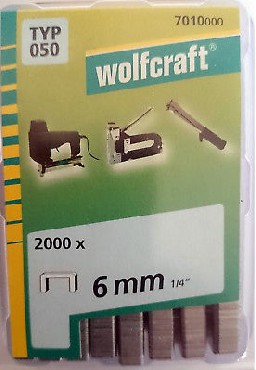 Zszywki Wolfcraft 050/6 - twarda stal - 2000 szt.