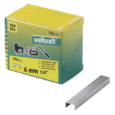 Zszywki Wolfcraft 053/6 - bardzo twarda stal - 5000 szt.