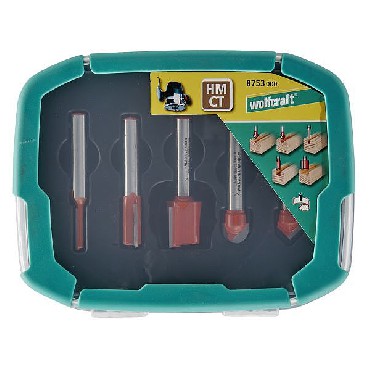 Osprzt do frezarek Wolfcraft Zestaw frezw do rowkw HM/CT (chwyt 8 mm) 5 sztuk