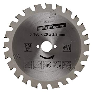 Piła tarczowa Wolfcraft 160/20 mm HM - zgrubne cięcia