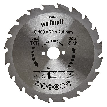 Pia tarczowa Wolfcraft 160/20 mm HM - szybkie i precyzyjne cicia