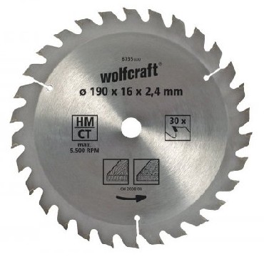 Pia tarczowa Wolfcraft 190/16 mm HM - szybkie i dokadne cicia