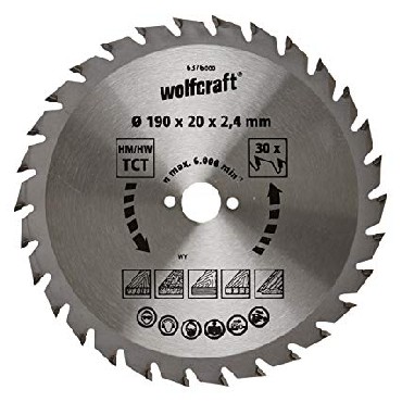 Pia tarczowa Wolfcraft 190/20 mm HM - szybkie i precyzyjne cicia