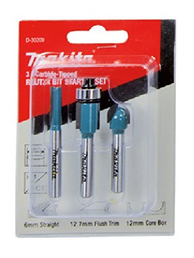 Zestaw frezw Makita Uchwyt 6 mm - 3 szt.