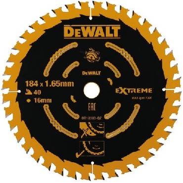 Pia tarczowa DeWalt Tarcza do drewna EXTREME 184x16mm 40T