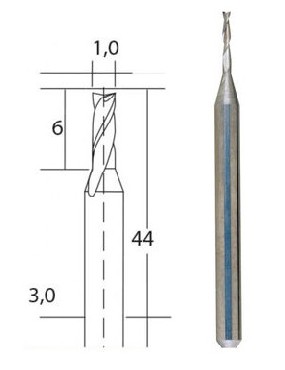 Osprzt do frezarek Proxxon Frez prosty z wglika wolframu 1 mm