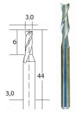 Osprzt do frezarek Proxxon Frez prosty z wglika wolframu 3 mm