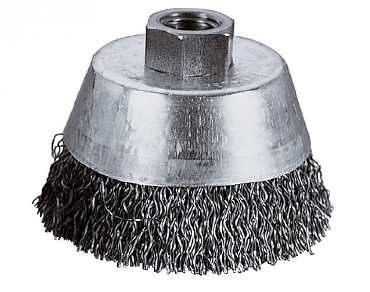 Szczotka doczoowa Wolfcraft 70 mm - drut ze stali nierdzewnej falisty / M14