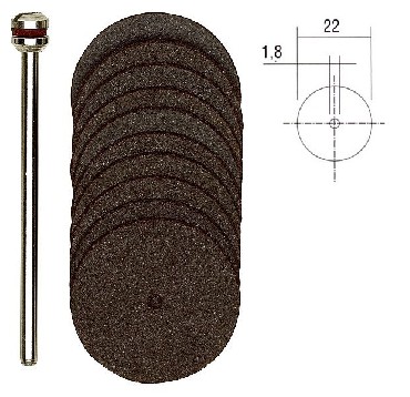 Tarcza tnca Proxxon Korundowe - 22 mm - 10 szt + trzpie